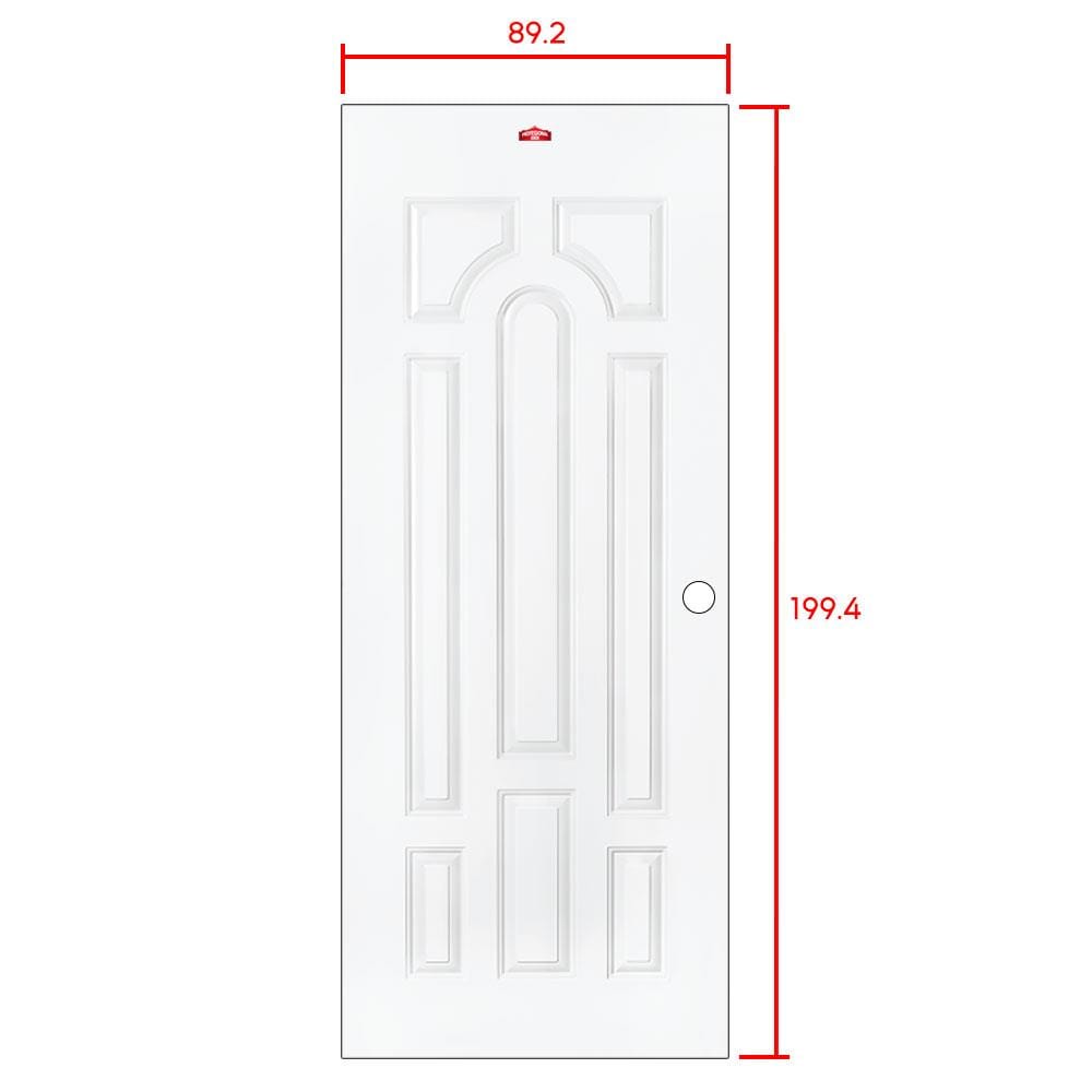 ประตูภายนอกเหล็ก เจาะลูกบิด PROFESSIONAL DOOR L2W 89.2x199.4 ซม. สีขาว