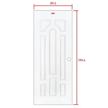 ประตูภายนอกเหล็ก เจาะลูกบิด PROFESSIONAL DOOR L2W 89.2x199.4 ซม. สีขาว_6