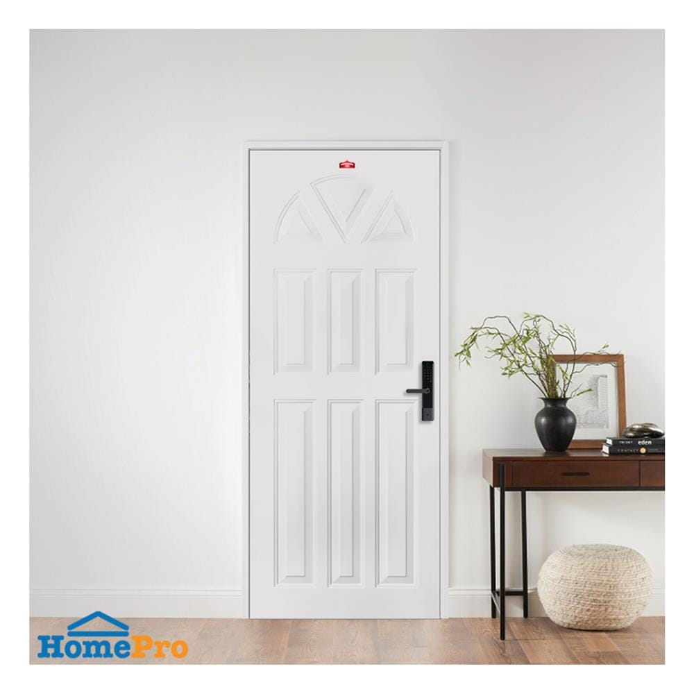 ประตูภายนอกเหล็ก เจาะลูกบิด PROFESSIONAL DOOR B2C 89.2x199.4 ซม. สีครีม