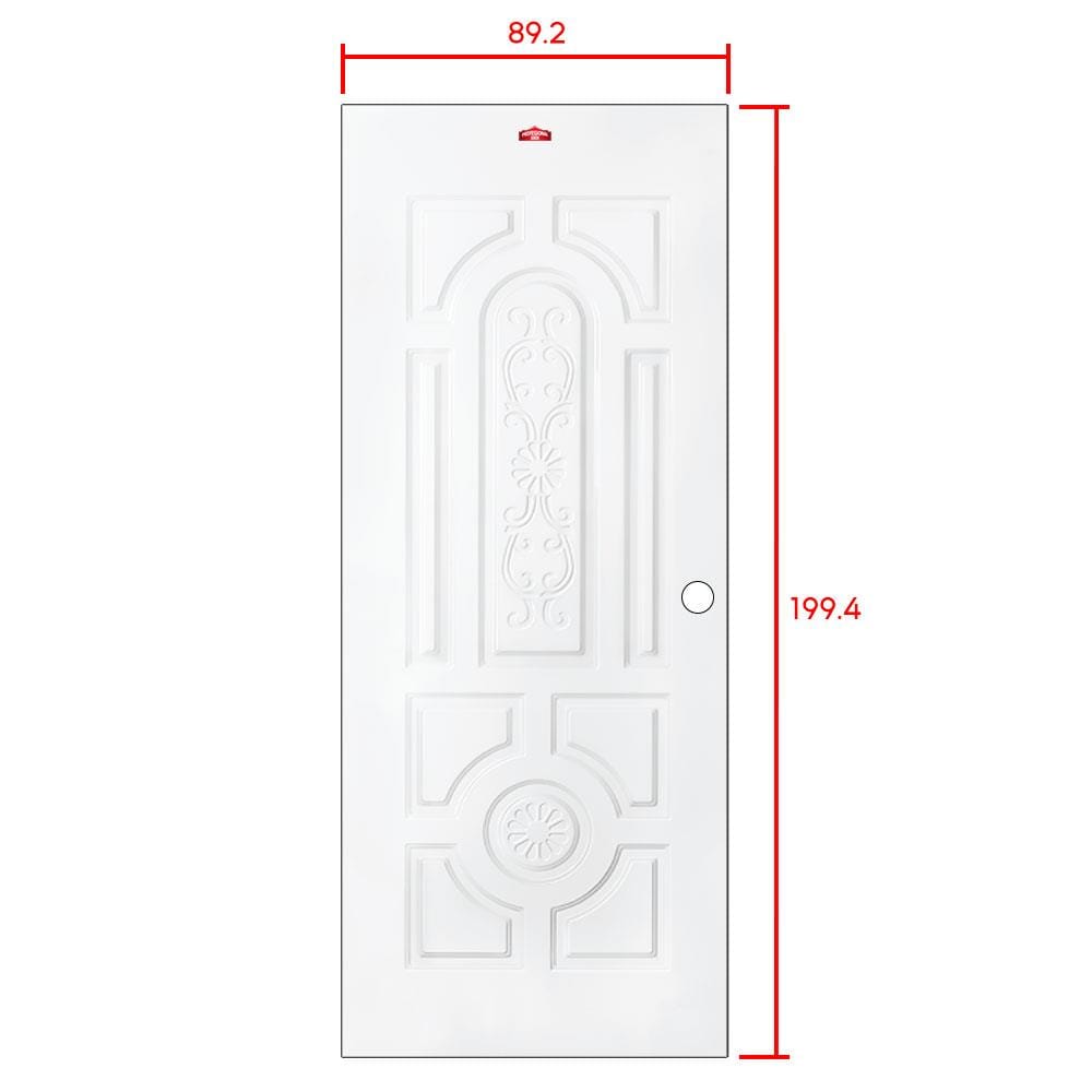 ประตูภายนอกเหล็ก เจาะลูกบิด PROFESSIONAL DOOR H2W 89.2x199.4 ซม. สีขาว