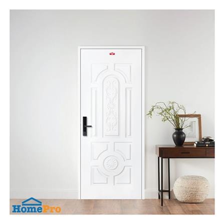 ประตูภายนอกเหล็ก เจาะลูกบิด PROFESSIONAL DOOR H2W 89.2x199.4 ซม. สีขาว_2