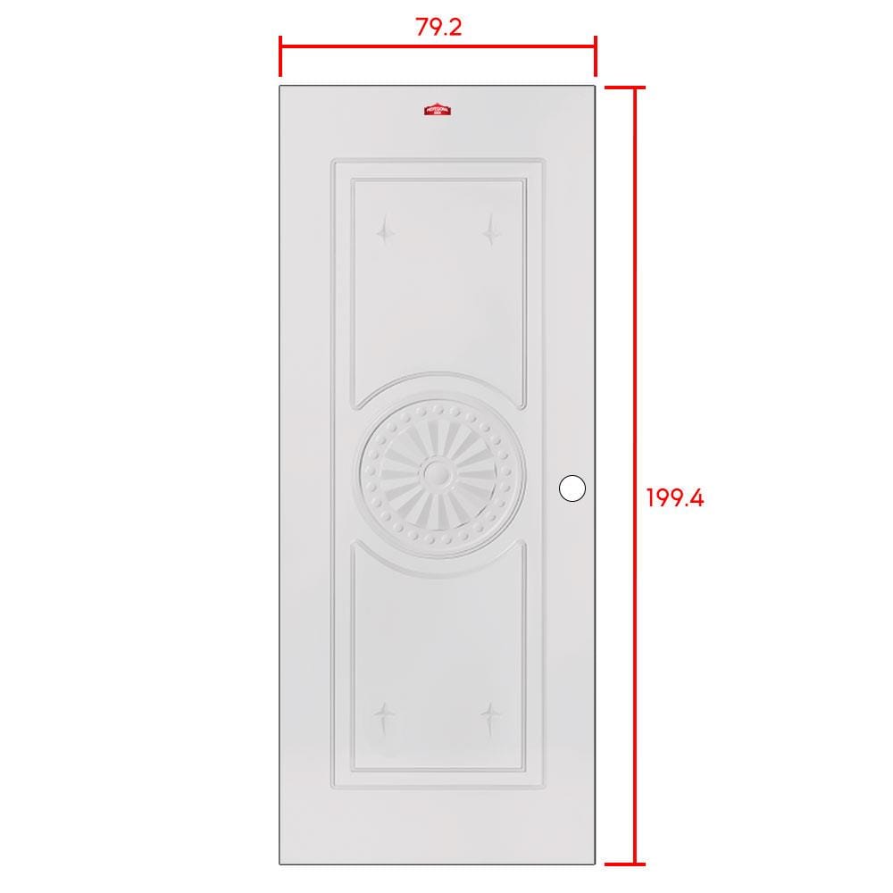 ประตูภายนอกเหล็ก เจาะลูกบิด PROFESSIONAL DOOR I1C 79.2x199.4 ซม. สีครีม
