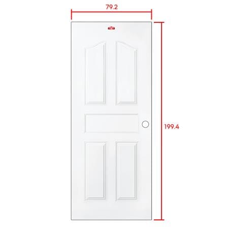 ประตูภายนอกเหล็ก เจาะลูกบิด PROFESSIONAL DOOR G1W 79.2x199.4 ซม. สีขาว_5