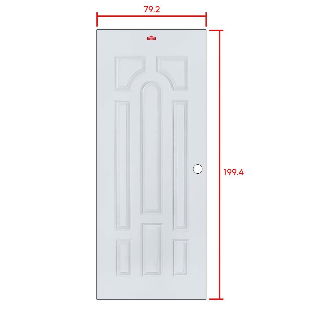ประตูภายนอกเหล็ก เจาะลูกบิด PROFESSIONAL DOOR L1G 79.2x199.4 ซม. สีเทา