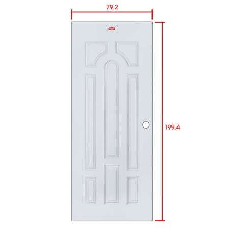 ประตูภายนอกเหล็ก เจาะลูกบิด PROFESSIONAL DOOR L1G 79.2x199.4 ซม. สีเทา_5