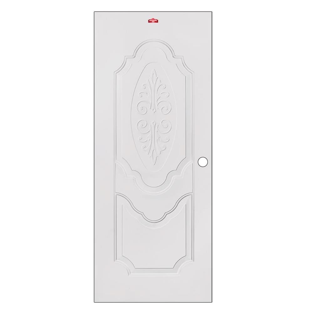 ประตูภายนอกเหล็ก เจาะลูกบิด PROFESSIONAL DOOR R2C 89.2x199.4 ซม. สีครีม