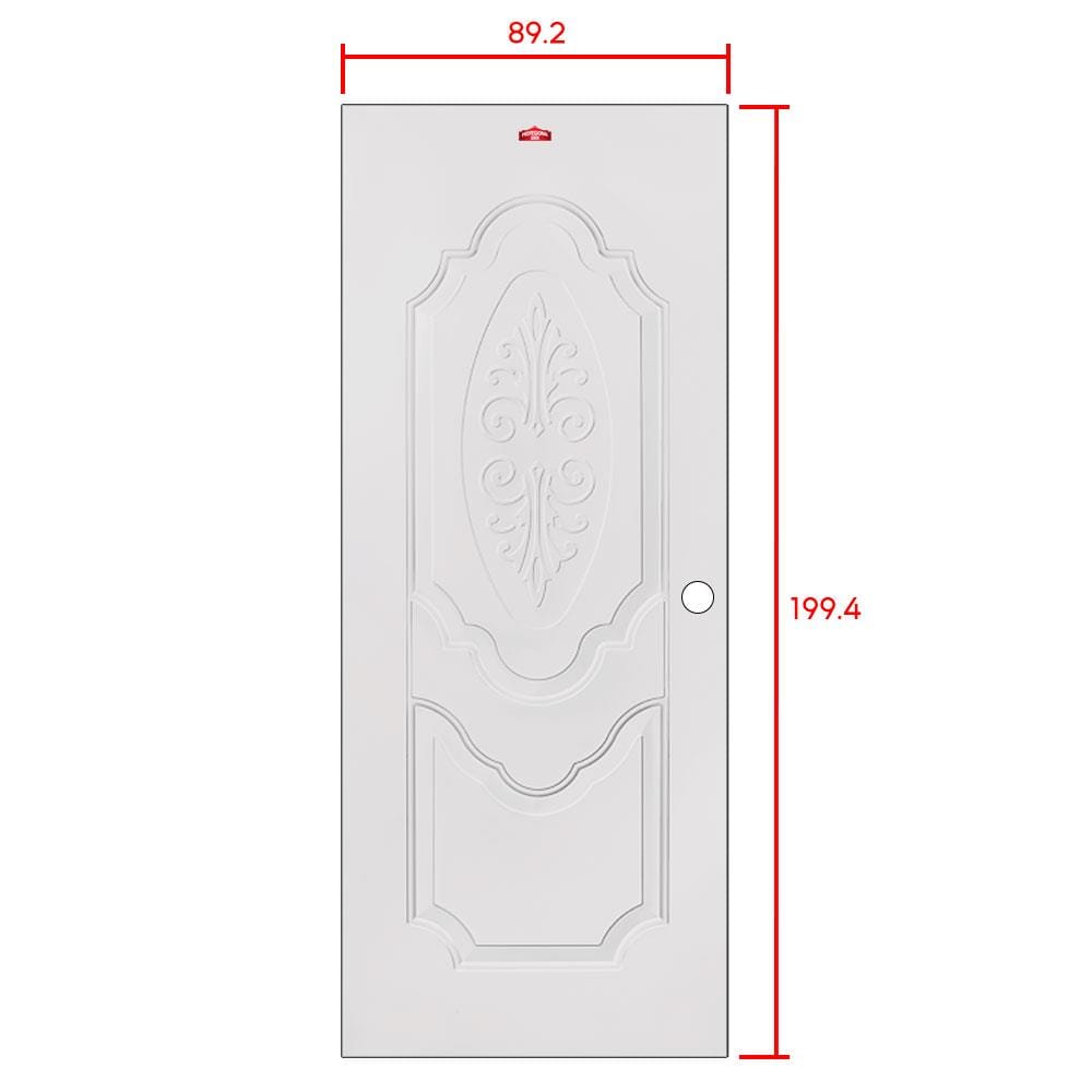 ประตูภายนอกเหล็ก เจาะลูกบิด PROFESSIONAL DOOR R2C 89.2x199.4 ซม. สีครีม