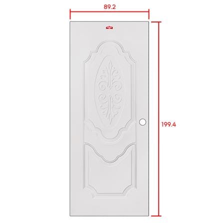 ประตูภายนอกเหล็ก เจาะลูกบิด PROFESSIONAL DOOR R2C 89.2x199.4 ซม. สีครีม_5