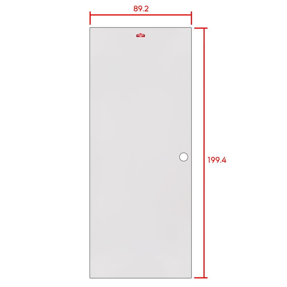 ประตูภายนอกเหล็ก เจาะลูกบิด PROFESSIONAL DOOR D2C 89.2x199.4 ซม. สีครีม