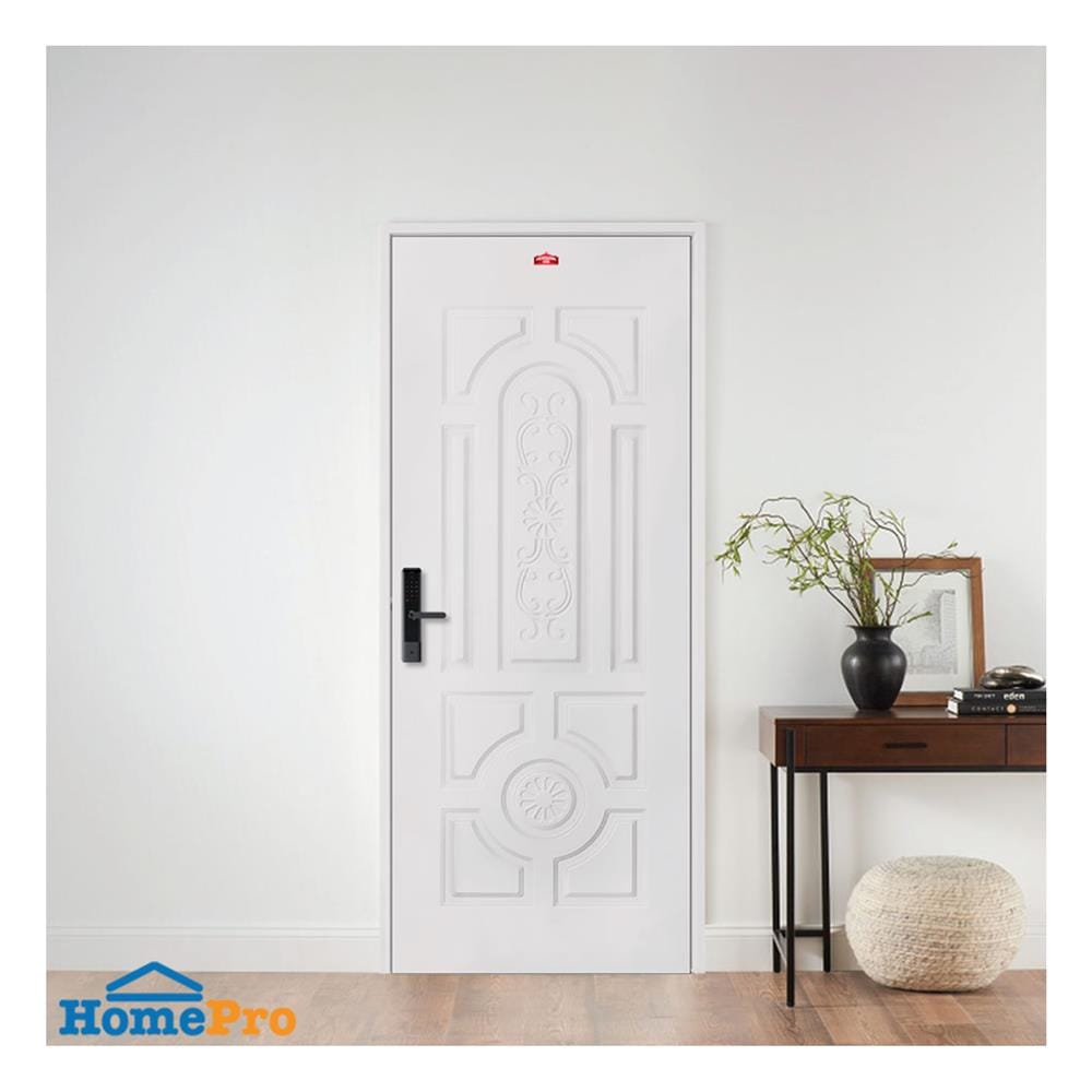 ประตูภายนอกเหล็ก เจาะลูกบิด PROFESSIONAL DOOR H2C 89.2x199.4 ซม. สีครีม
