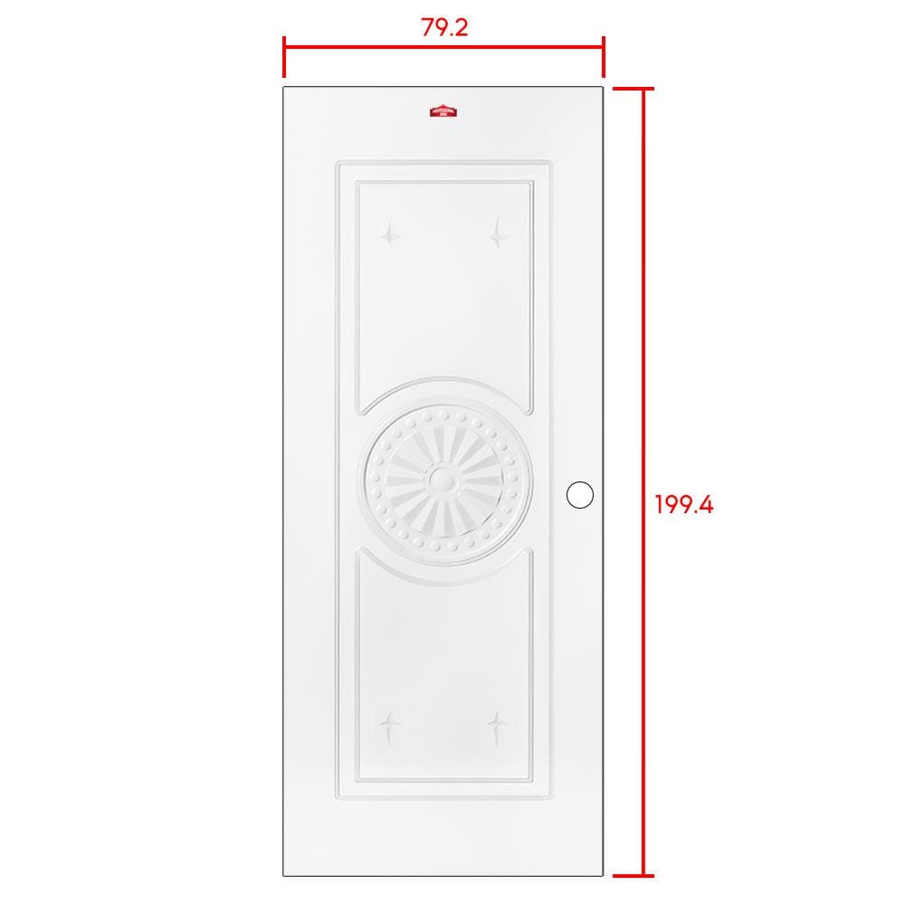 ประตูภายนอกเหล็ก เจาะลูกบิด PROFESSIONAL DOOR I1W 79.2x199.4 ซม. สีขาว