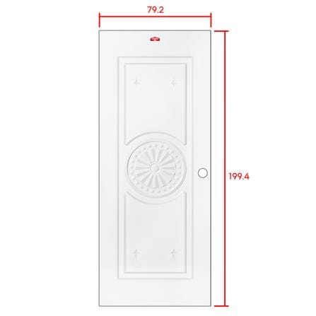 ประตูภายนอกเหล็ก เจาะลูกบิด PROFESSIONAL DOOR I1W 79.2x199.4 ซม. สีขาว_5