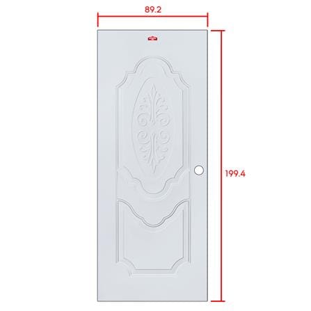 ประตูภายนอกเหล็ก เจาะลูกบิด PROFESSIONAL DOOR R2G 89.2x199.4 ซม. สีเทา_5