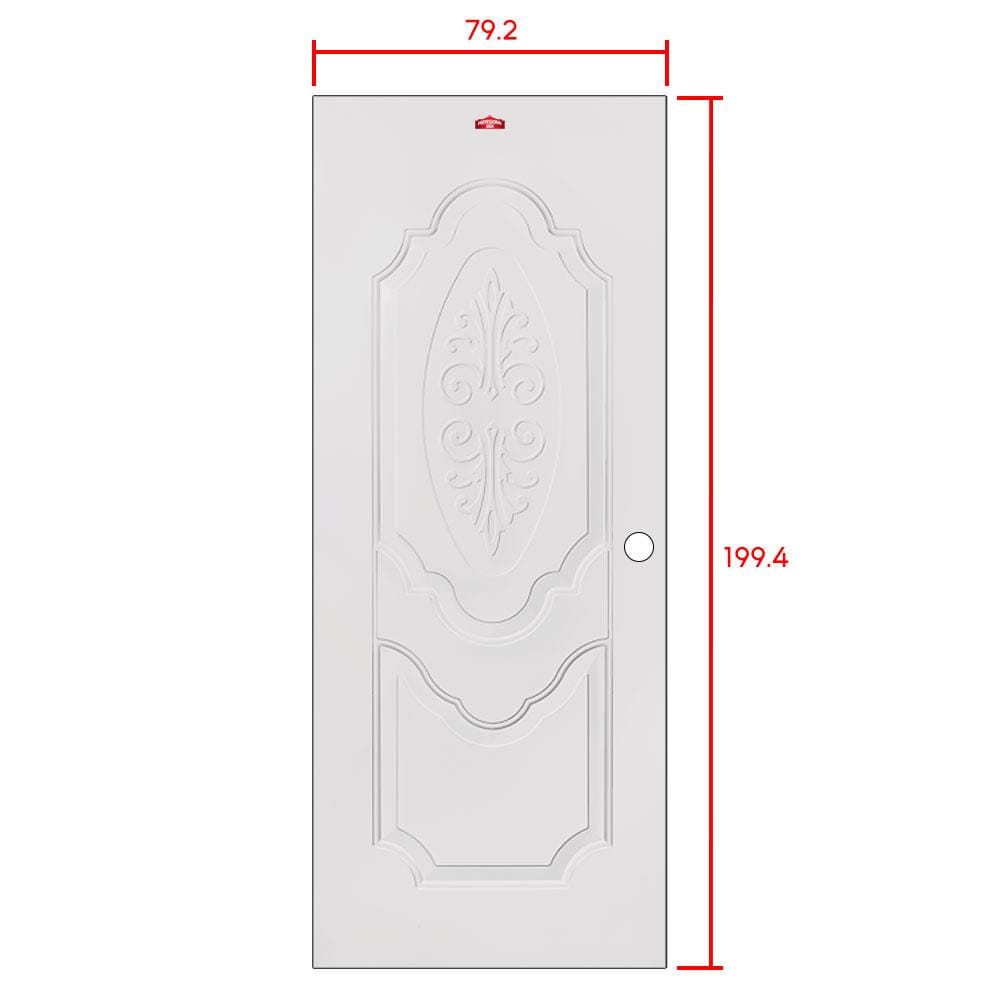 ประตูภายนอกเหล็ก เจาะลูกบิด PROFESSIONAL DOOR R1C 79.2x199.4 ซม. สีครีม