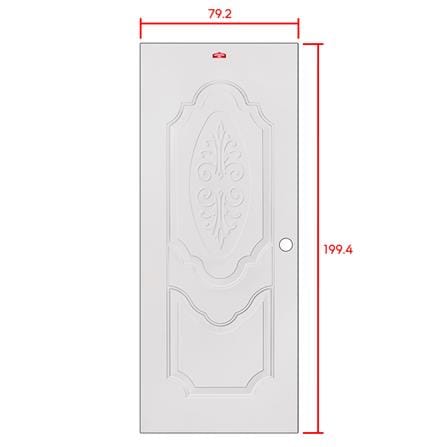 ประตูภายนอกเหล็ก เจาะลูกบิด PROFESSIONAL DOOR R1C 79.2x199.4 ซม. สีครีม_5