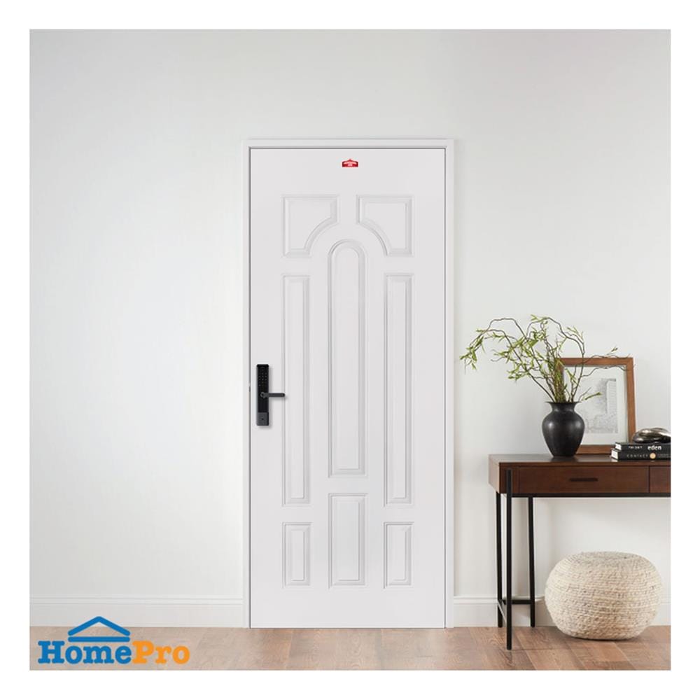 ประตูภายนอกเหล็ก เจาะลูกบิด PROFESSIONAL DOOR L1C 79.2x199.4 ซม. สีครีม