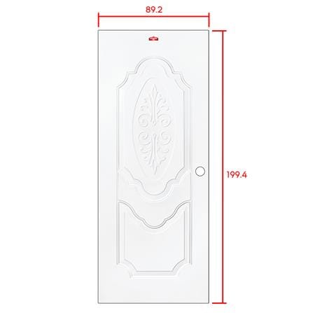ประตูภายนอกเหล็ก เจาะลูกบิด PROFESSIONAL DOOR R2W 89.2x199.4 ซม. สีขาว_5