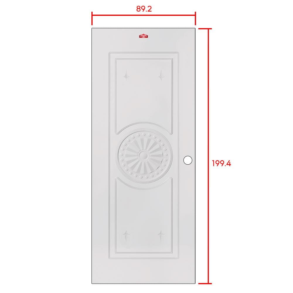 ประตูภายนอกเหล็ก เจาะลูกบิด PROFESSIONAL DOOR I2C 89.2x199.4 ซม. สีครีม