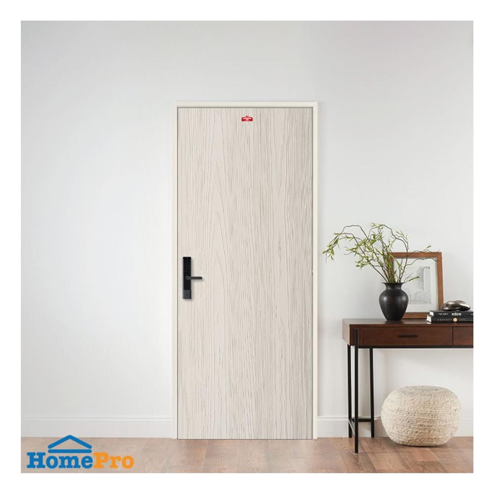 ชุดประตูเหล็ก เจาะลูกบิด PROFESSIONAL DOOR FR2LC+WD2C 96.4x203.5 ซม. สีครีม