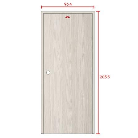 ชุดประตูเหล็ก เจาะลูกบิด PROFESSIONAL DOOR FR2LC+WD2C 96.4x203.5 ซม. สีครีม_6