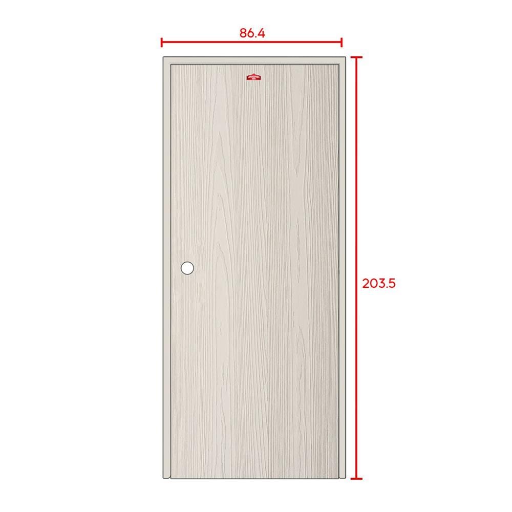 ชุดประตูเหล็ก เจาะลูกบิด PROFESSIONAL DOOR FR1LC+WD1C 86.4x203.5 ซม. สีครีม