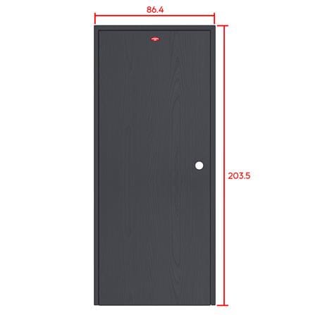 ชุดประตูเหล็ก เจาะลูกบิด PROFESSIONAL DOOR FR1RBK+WD1BK 86.4x203.5 ซม. สีเทาเม็ดทราย_6
