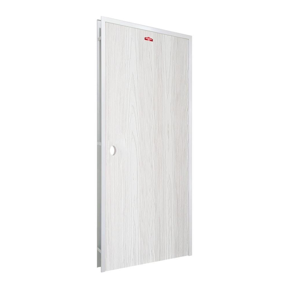 ชุดประตูเหล็ก เจาะลูกบิด PROFESSIONAL DOOR FR2LW+WD2W 96.4x203.5 ซม. สีขาวเม็ดทราย