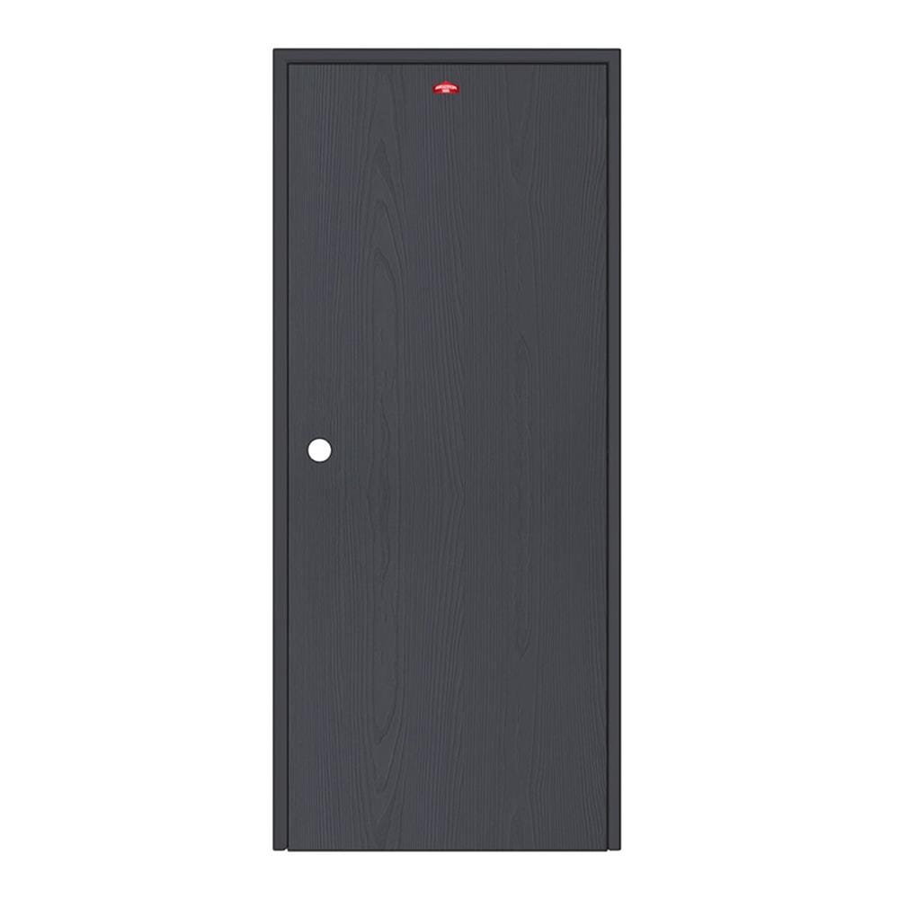 ชุดประตูเหล็ก เจาะลูกบิด PROFESSIONAL DOOR FR1LBK+WD1BK 86.4x203.5 ซม. สีเทาเม็ดทราย