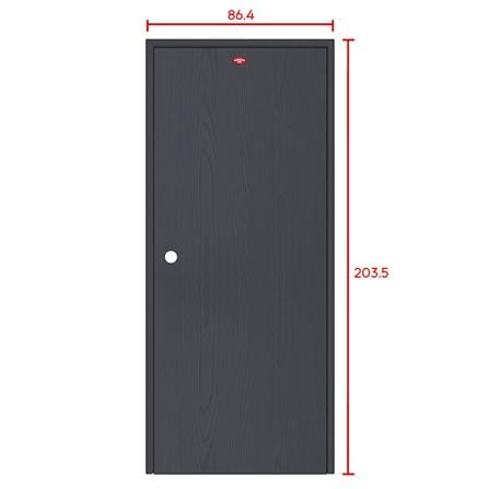 ชุดประตูเหล็ก เจาะลูกบิด PROFESSIONAL DOOR FR1LBK+WD1BK 86.4x203.5 ซม. สีเทาเม็ดทราย_6