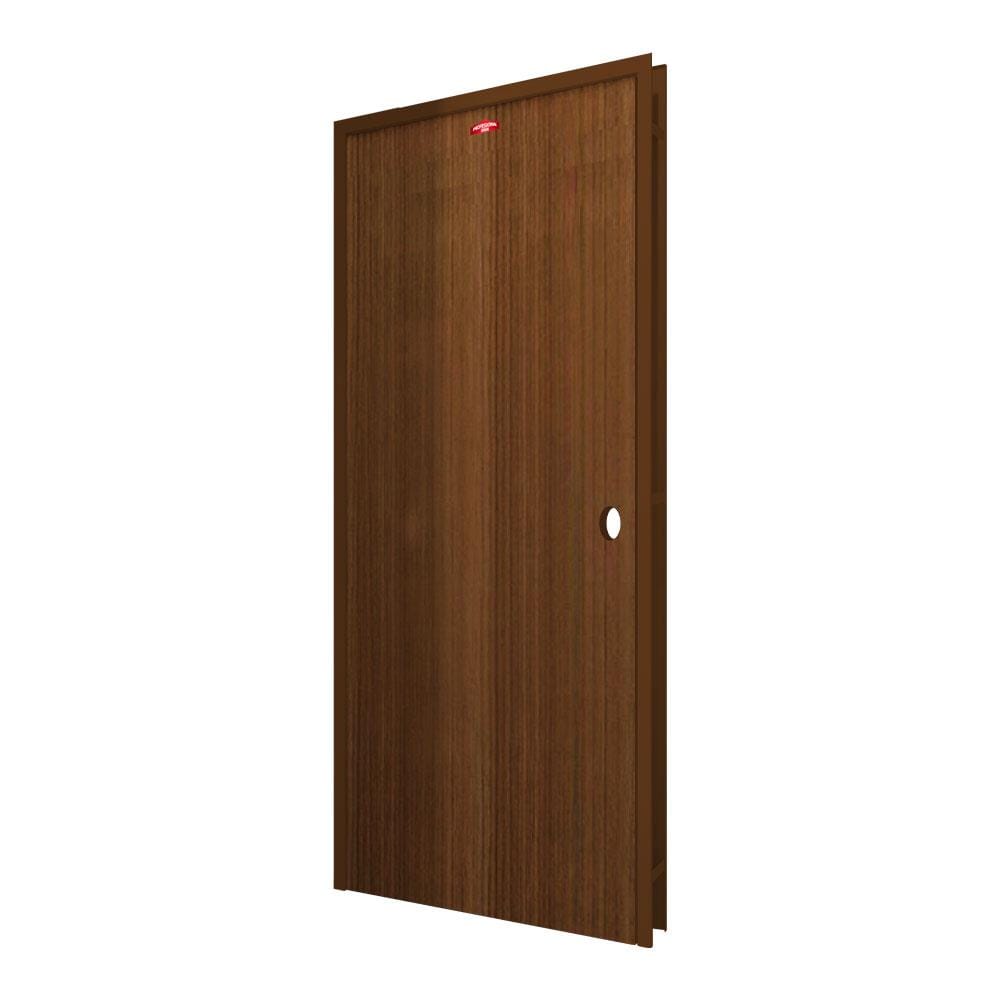ชุดประตูภายในเหล็ก เจาะลูกบิด PROFESSIONAL DOOR FR1RBW+D138 86.4x203.5 ซม. สีน้ำตาล
