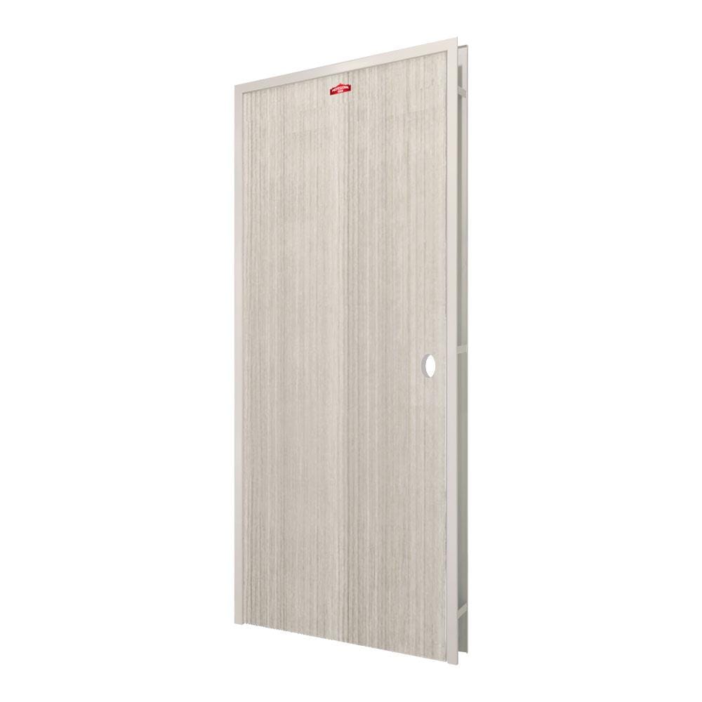 ชุดประตูภายในเหล็ก เจาะลูกบิด PROFESSIONAL DOOR FR1RG+D141 86.4x203.5 ซม. สีเทา