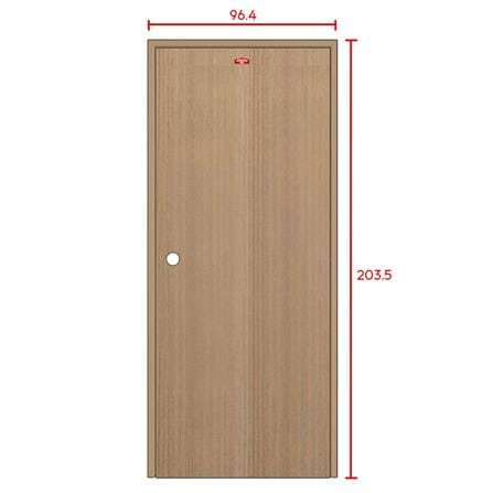 ชุดประตูภายในเหล็ก เจาะลูกบิด PROFESSIONAL DOOR FR2LC+D240 96.4x203.5 ซม. สีครีม_6