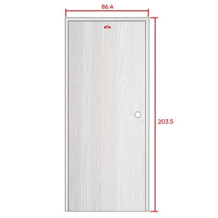 ชุดประตูเหล็ก เจาะลูกบิด PROFESSIONAL DOOR FR1RW+WD1W 86.4x203.5 ซม. สีขาวเม็ดทราย_6