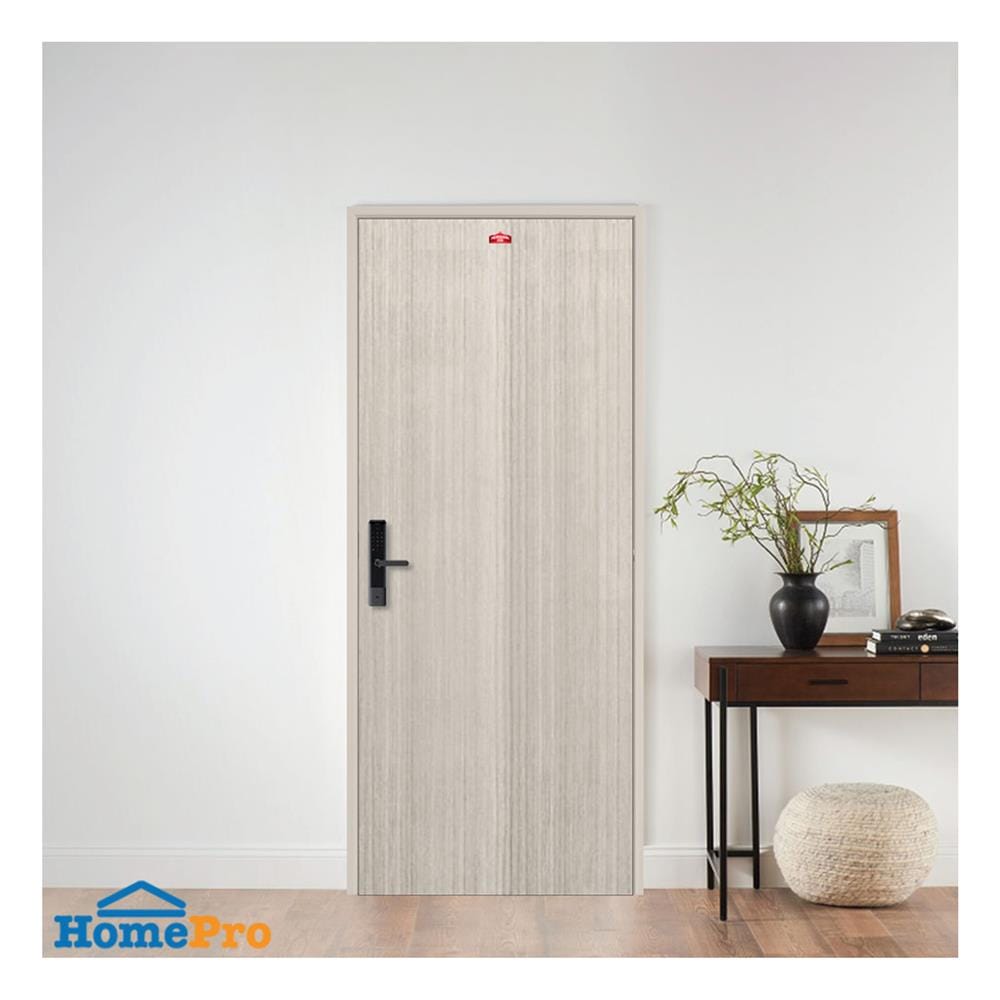 ชุดประตูภายในเหล็ก เจาะลูกบิด PROFESSIONAL DOOR FR2LG+D241 96.4x203.5 ซม. สีเทา