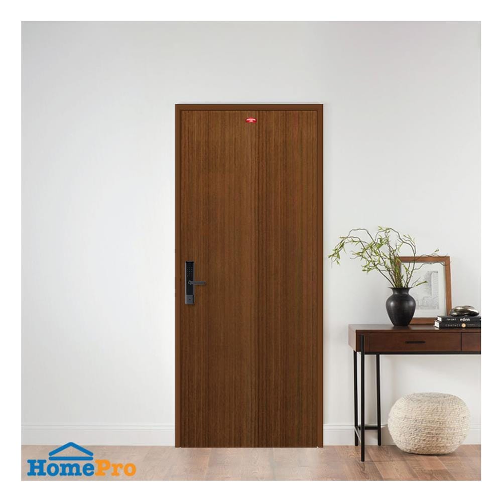ชุดประตูภายในเหล็ก เจาะลูกบิด PROFESSIONAL DOOR FR2LBW+D238 96.4x203.5 ซม. สีน้ำตาล