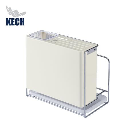 กล่องเก็บมีด, ช้อน และเขียง พร้อมถาดรองน้ำ KECH IVORY_0
