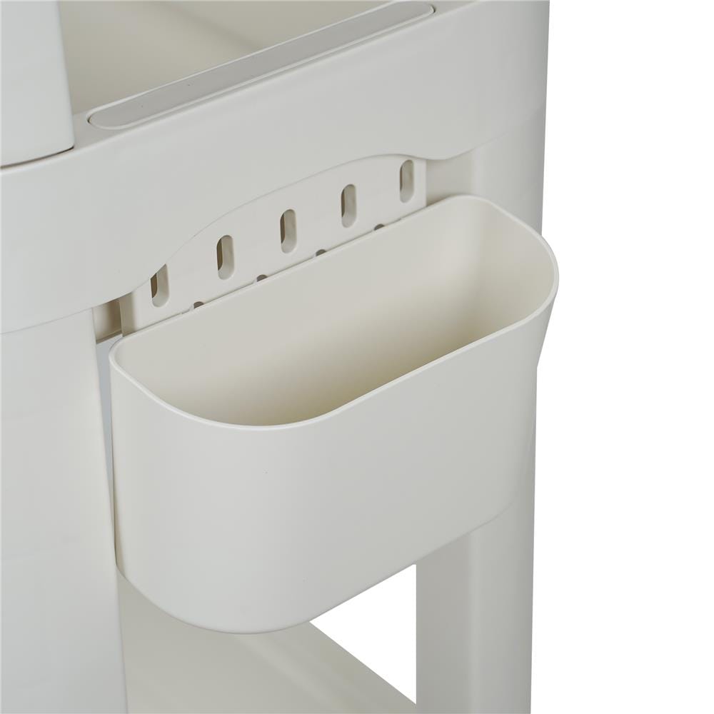 ชั้นพลาสติก 4 ชั้นพร้อมล้อ STACKO DREMI 52x30x132 ซม. สีขาว