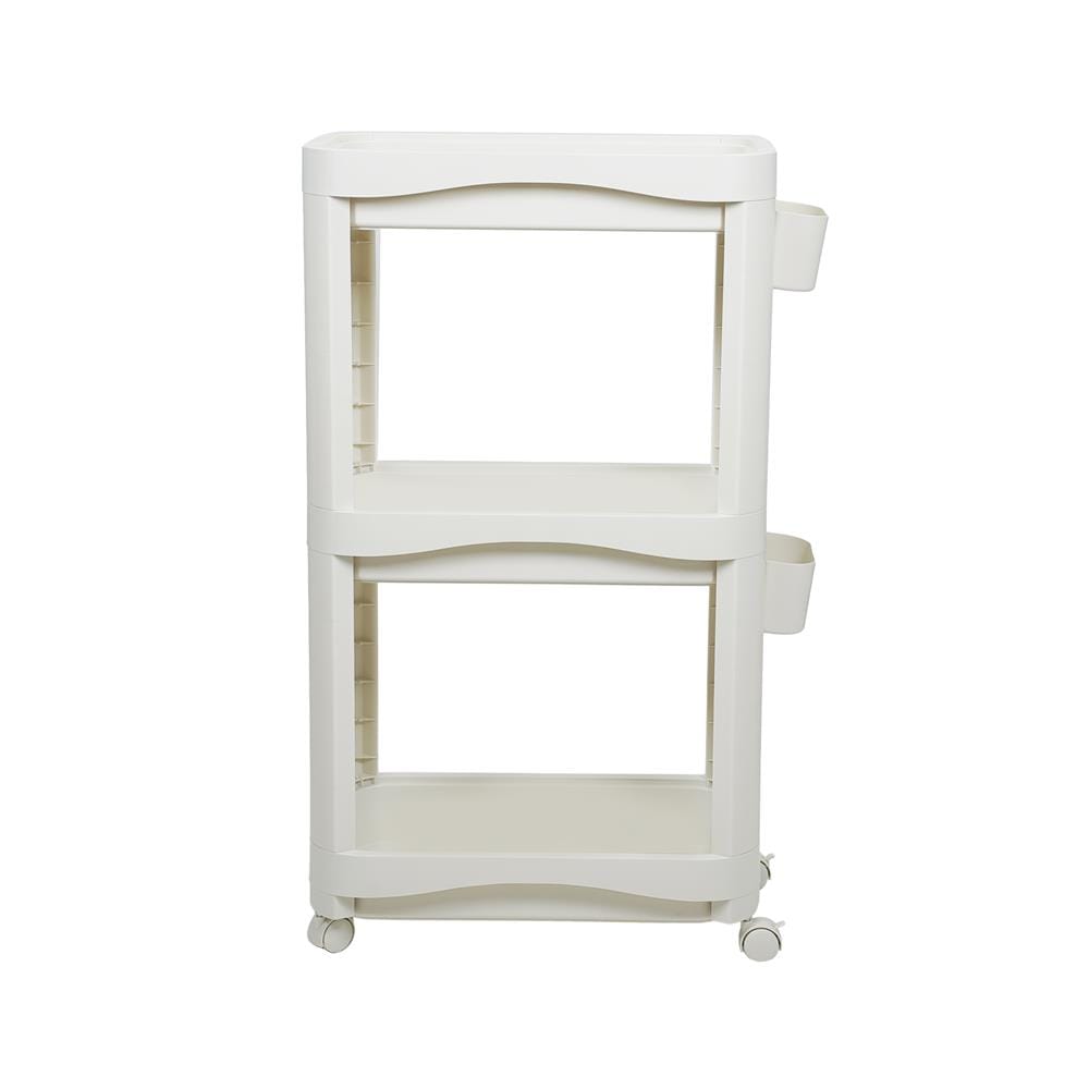 ชั้นพลาสติก 3 ชั้นพร้อมล้อ STACKO DREMI 52x30x92 ซม. สีขาว