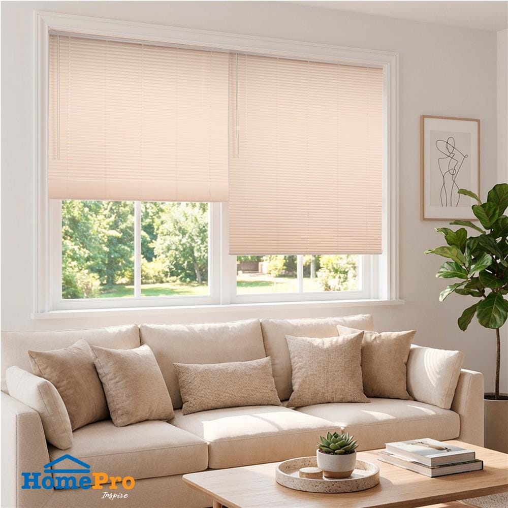 มู่ลี่ไวนิล HOME LIVING STYLE CORDLESS 120x160 ซม. สีครีม
