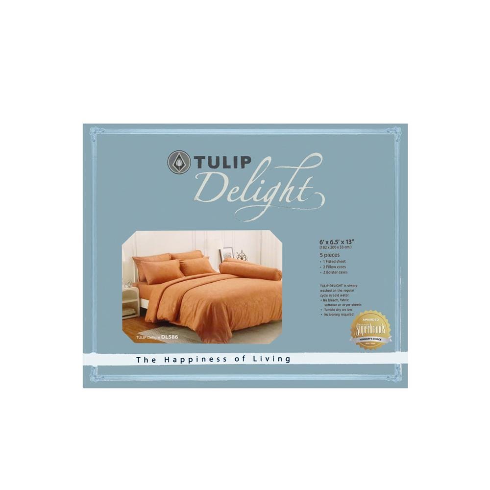 ชุดผ้าปูที่นอน 6 ฟุต (ชุด 5 ชิ้น) TULIP DELIGHT 60056-DL586