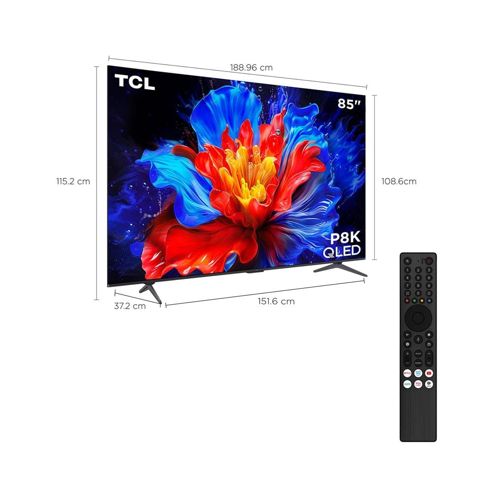 ทีวี คิวแอลอีดี 85 นิ้ว TCL (4K, QLED, GOOGLE TV) 85P8K