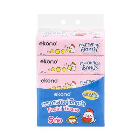 กระดาษเช็ดหน้า EKONO 60 แผ่น 25 ห่อ/1ลัง (ขายยกลัง)_2