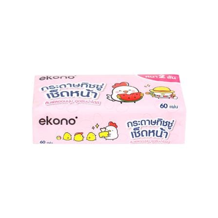 กระดาษเช็ดหน้า EKONO 60 แผ่น 25 ห่อ/1ลัง (ขายยกลัง)_4