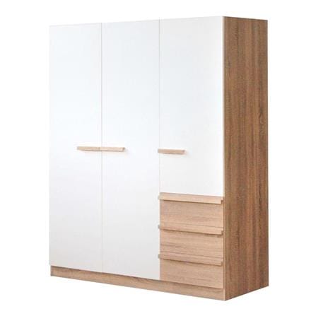 ตู้เสื้อผ้า 3 บานเปิด KONCEPT HANZ 19196892 150 ซม. สีโซลิดโอ๊ค/ขาว_0