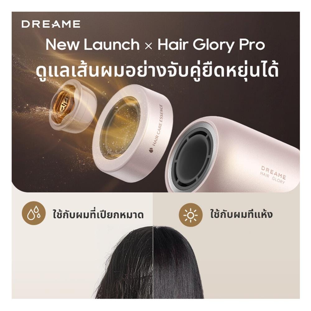 ไดร์เป่าผม DREAME HAIR GLORY PRO 1600 วัตต์ สีชมพู