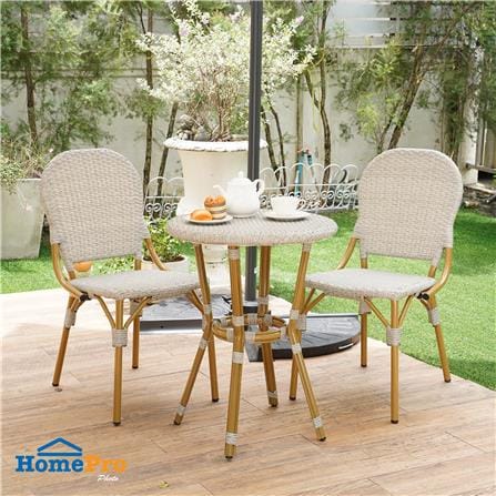 ชุดสนามหวายเทียม 2 ที่นั่ง SPRING WICKER สีขาว/น้ำตาล_3