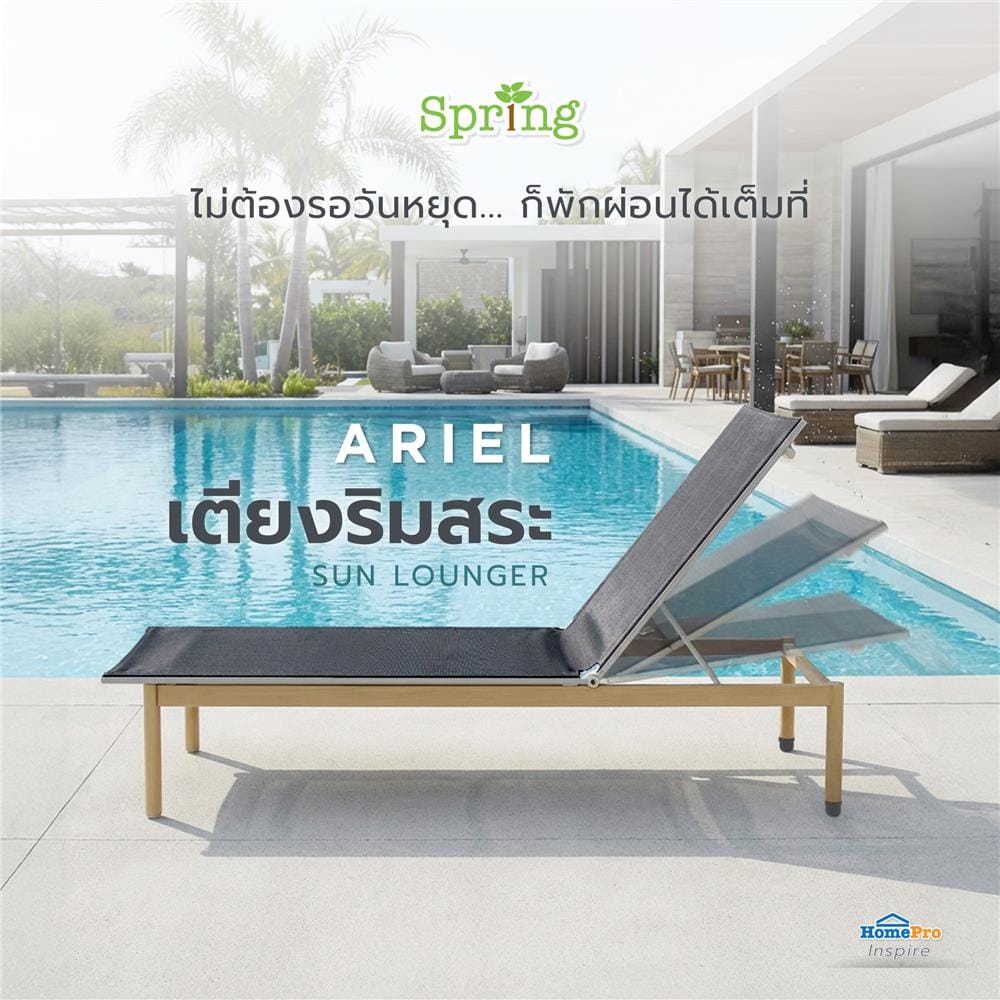 เตียงริมสระ SPRING ARIEL สีดำ