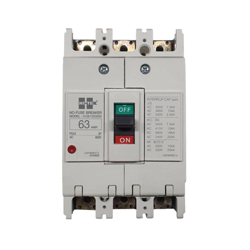 เซอร์กิตเบรกเกอร์ 3 โพล 3 เฟส HI-TEK HT125-CP 63 แอมป์