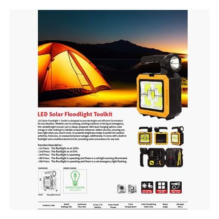 ไฟสปอตไลท์ SOLAR SHINING FT-SED-FLT-063 50 วัตต์ DAYLIGHT สีเหลือง/ดำ_9