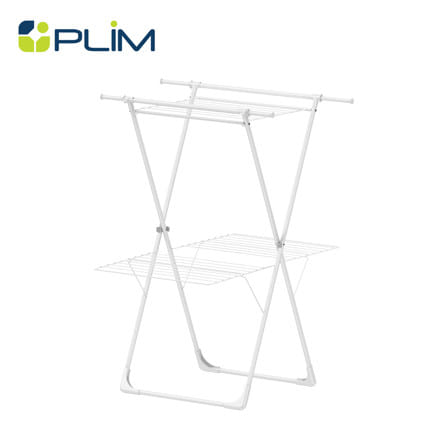 ราวพาดผ้า 2 ชั้นพับได้ PLIM ALBA 120x106x125ซม. สีขาว_1